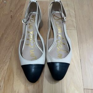 Sam Edelman Cream and Black Low Heels